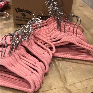 Pretty Pink Velvet Polkadot Hangers